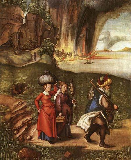 Albrecht Durer Lot Fleeing with his Daughters from Sodom Germany oil painting art